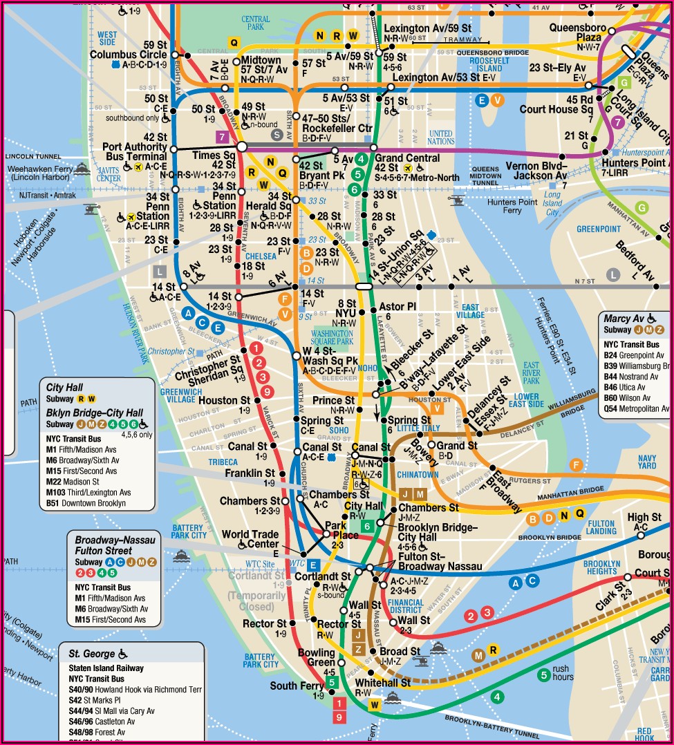 Subway Map Of New York City