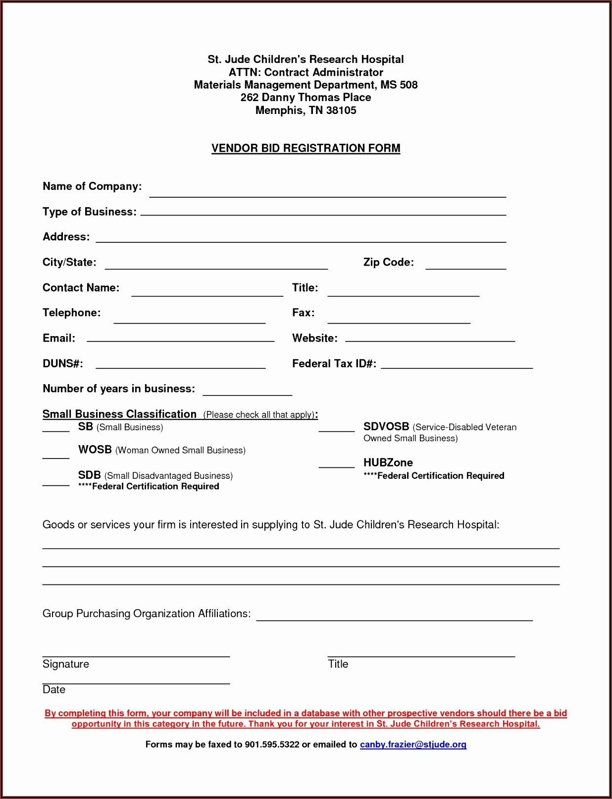 Supplier Onboarding Form Template