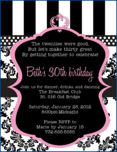 Surprise 30th Birthday Invitation Wording