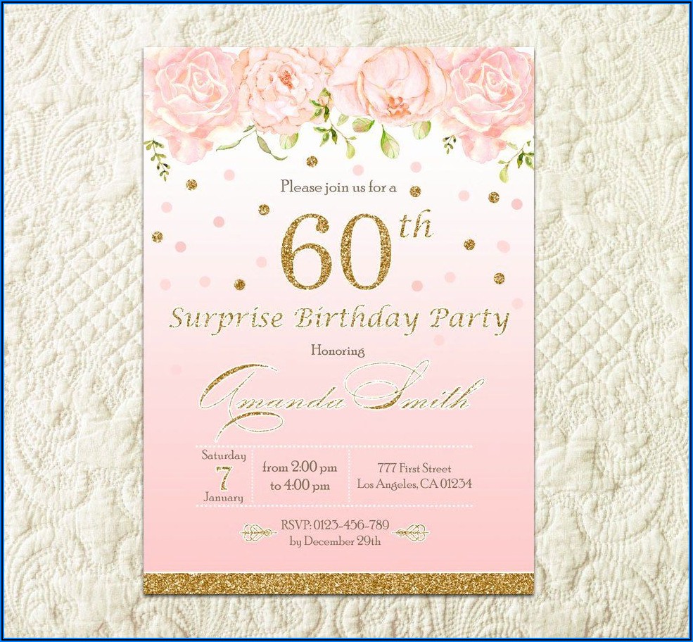 Surprise 60th Birthday Invitations For Her