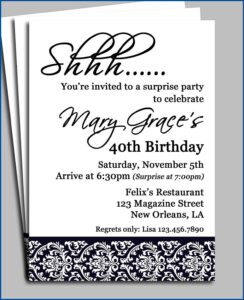 Surprise Birthday Invitations Templates