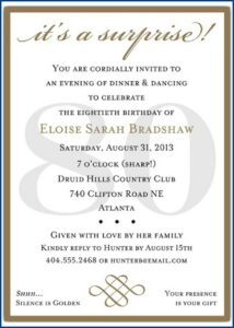 Surprise Birthday Invitations Text