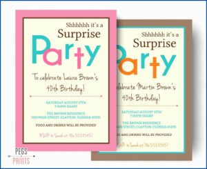 Surprise Birthday Party Invite Wording