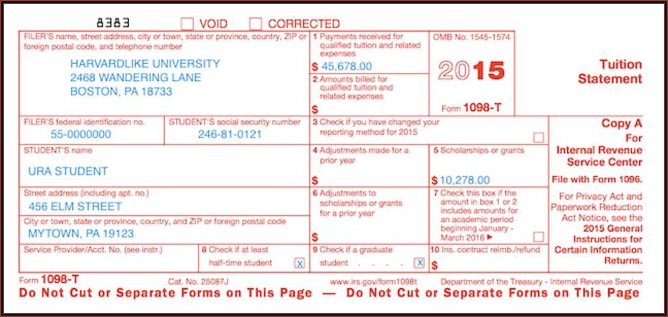 Tax Forms 1098 T