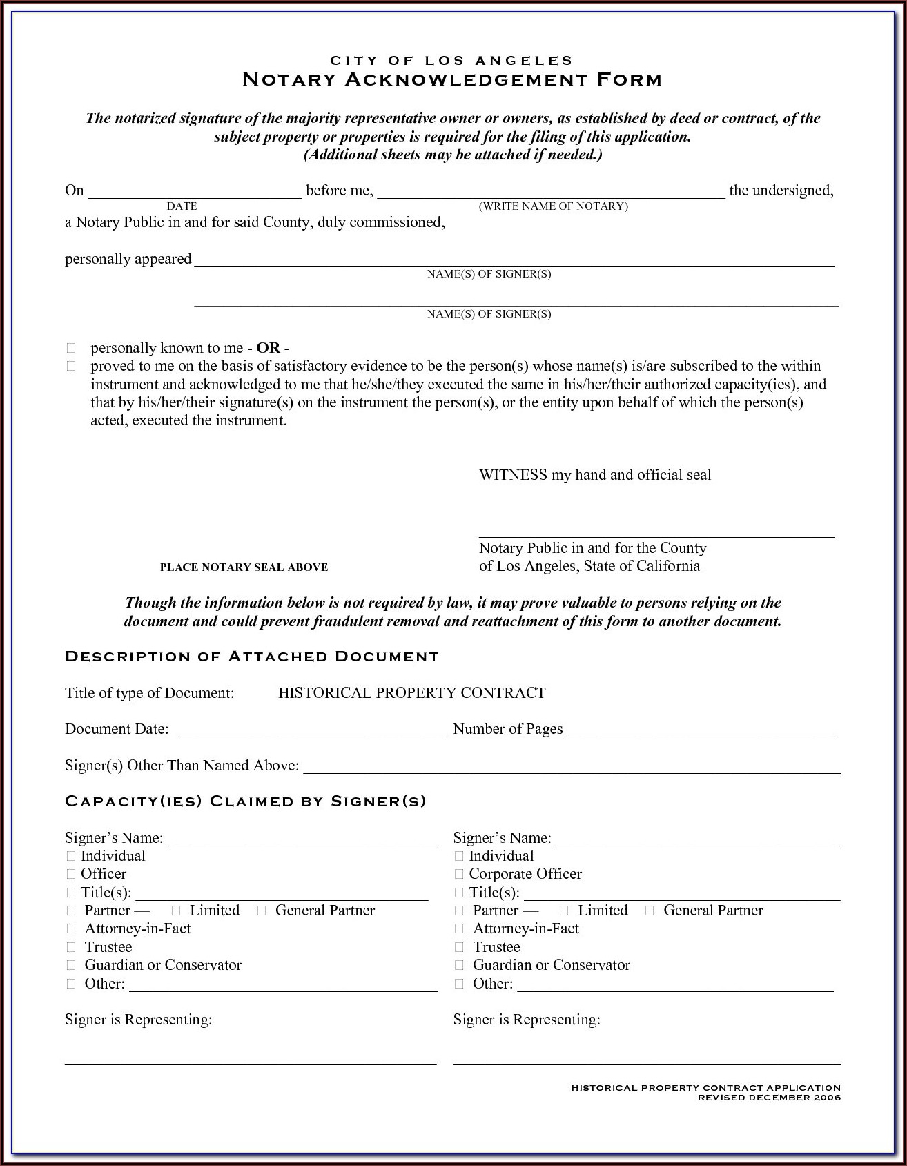 Texas Notary Certificate Of Acknowledgement