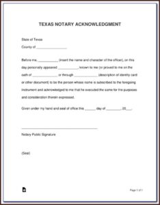 Texas Notary Forms