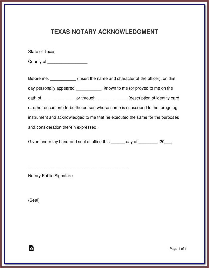 Texas Notary Forms