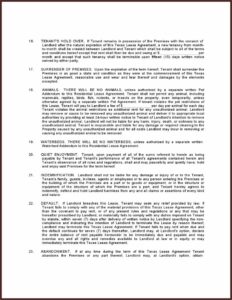 Texas Residential Lease Form Free