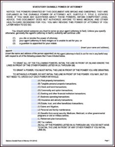 Texas Statutory Durable Power Of Attorney Form 2018