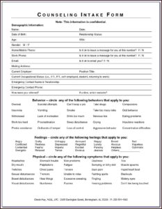 Therapy Intake Forms