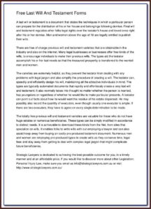 Totally Free Last Will And Testament Form