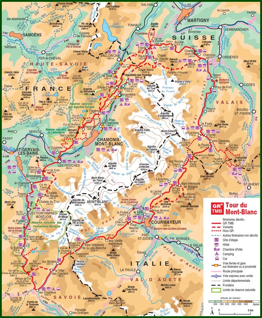 Tour Du Mont Blanc Map