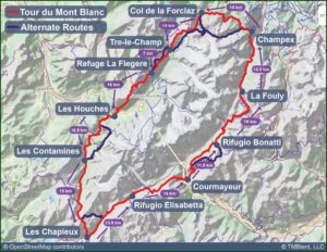 Tour Mont Blanc Map