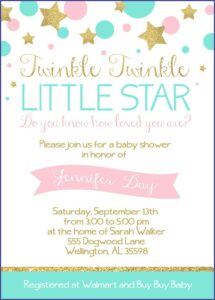 Twinkle Twinkle Little Star Gender Reveal Invitations Free Template