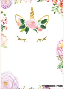 Unicorn Birthday Invitation Free Printable