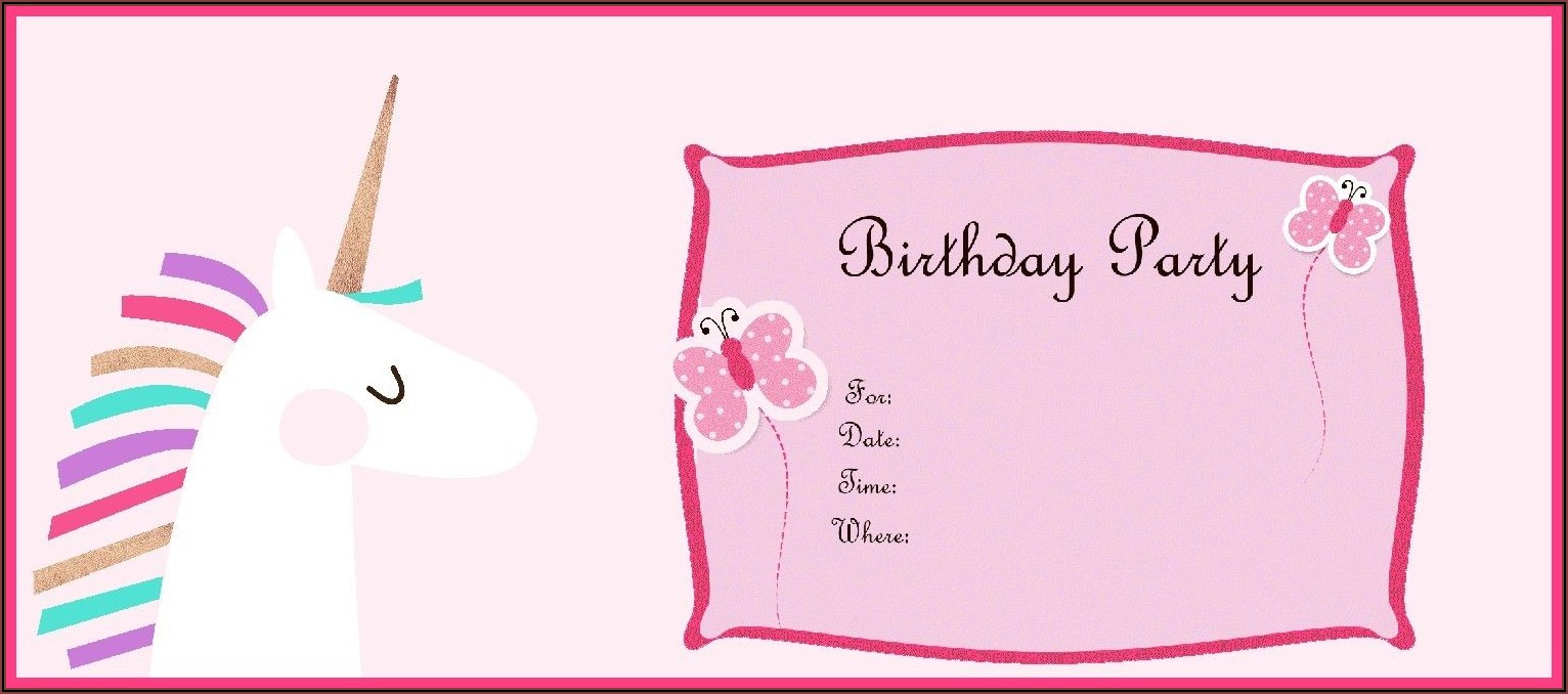 Unicorn Birthday Invitations Free Online