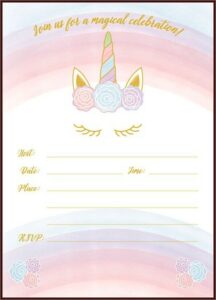 Unicorn Birthday Invitations Free Printable