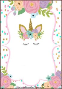 Unicorn Birthday Invitations Free Template