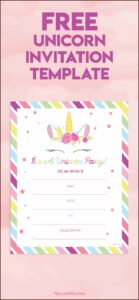 Unicorn Invitation Free Template