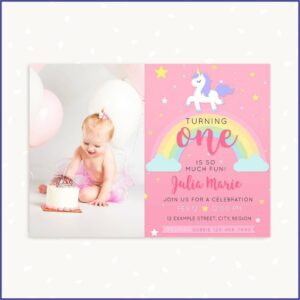 Unicorn Invitation Template With Photo