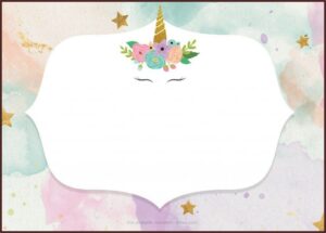 Unicorn Party Invitation Free Template