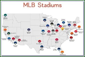 Us Map Of Major League Baseball Stadiums