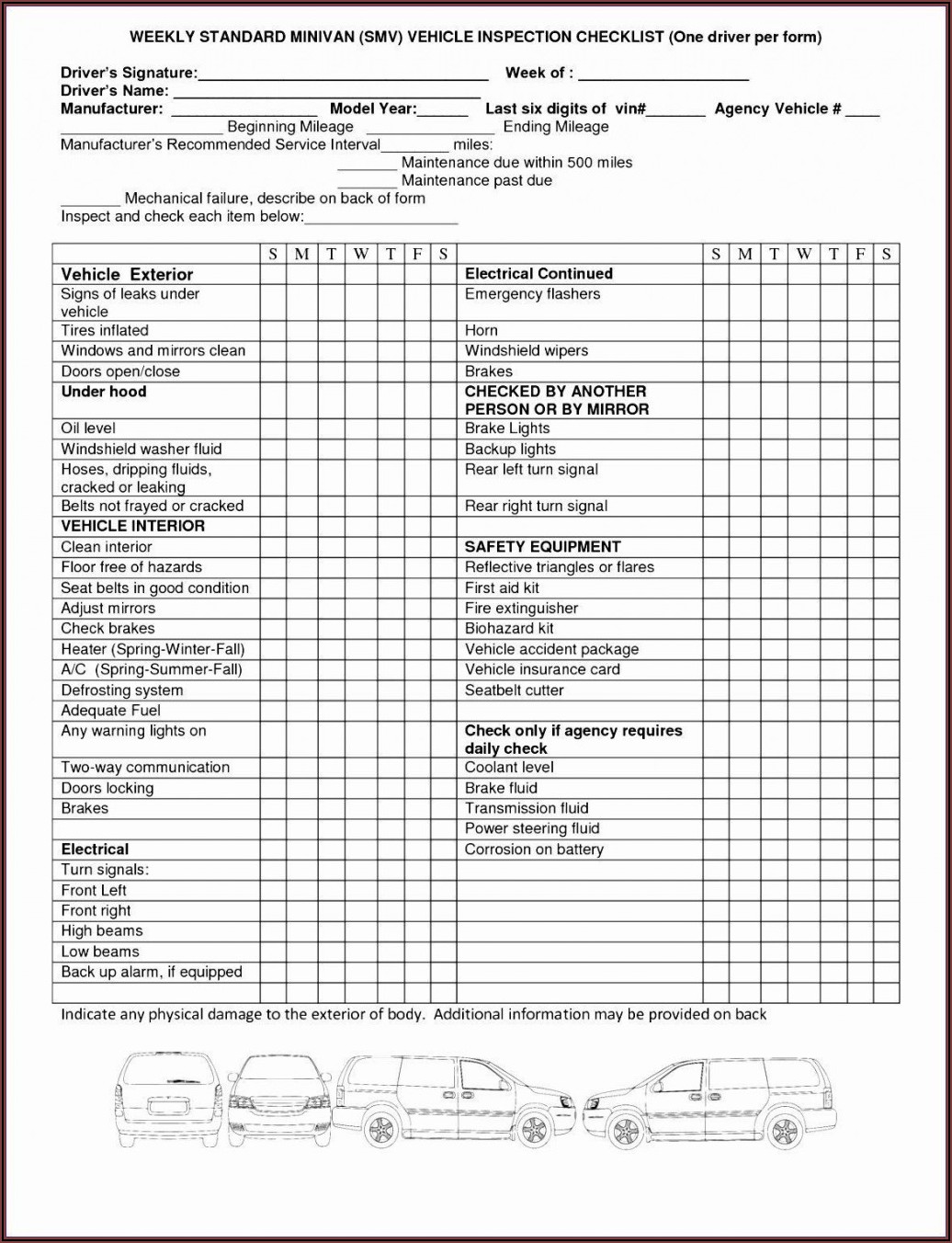 Vehicle Rental Form Template