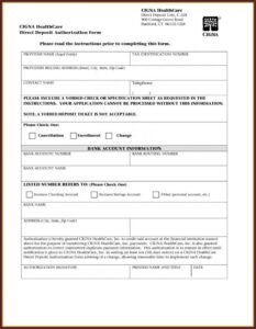 Vendor Achdirect Deposit Authorization Form Template
