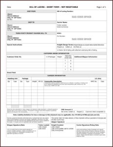 Vics Bill Of Lading Form Free Download