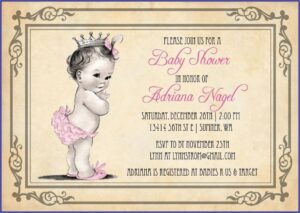 Vintage Girl First Birthday Invitations
