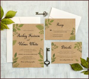 Vintage Wedding Invitations With Rsvp
