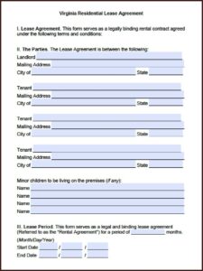 Virginia House Rental Application Form