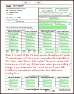 W2 Correction Form 2019