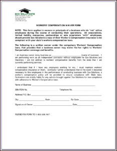 Waiver Of Subrogation Workers Compensation Form