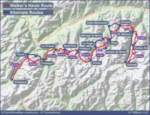 Walkers Haute Route Map