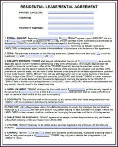 Washington State Month To Month Rental Agreement Form