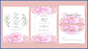 Watercolor Floral Wedding Invitation Template