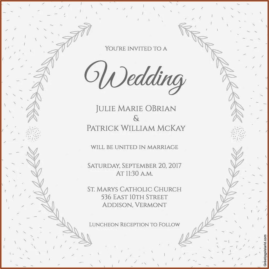 Wedding Invitation Templates For Sister's Marriage
