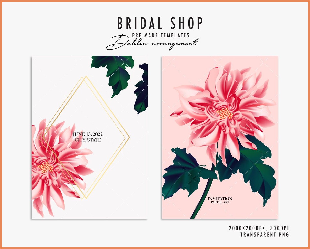 Wedding Invites Floral Template