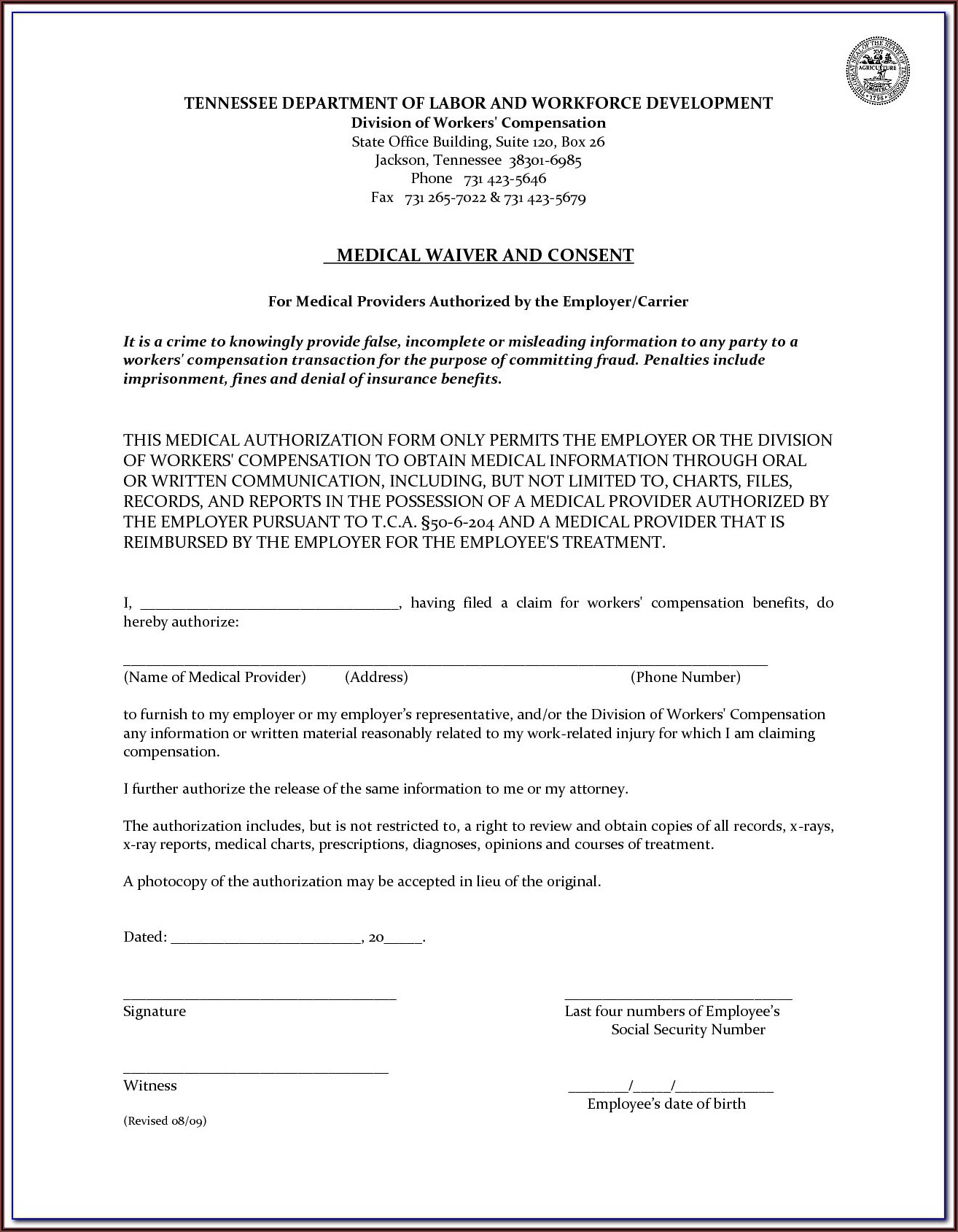 Workers Compensation Texas Exemption Form