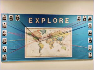 World Map Bulletin Board