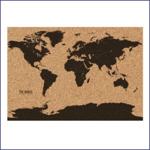 World Map Cork Board