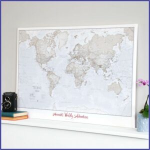 World Map Cork Board Australia