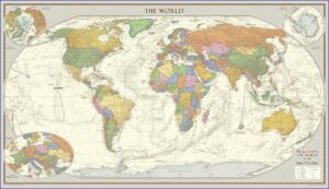 World Map Laminated Large