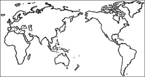 World Map Outline Pacific Centred