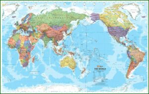 World Map Pacific Centered