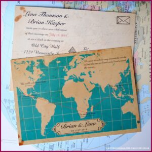 World Map Wedding Invites