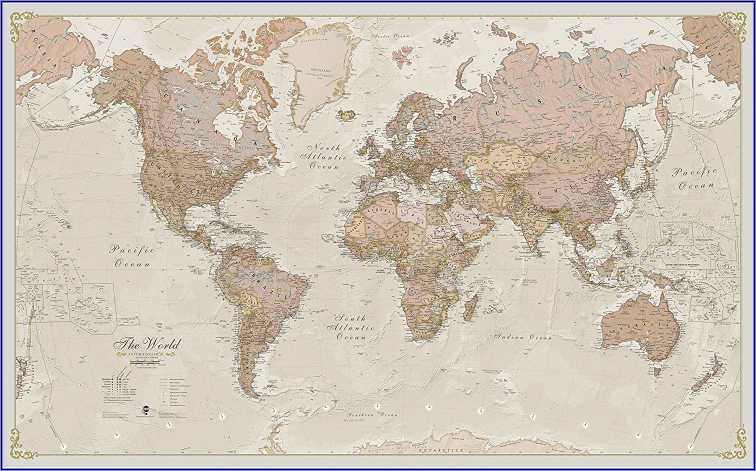 World Maps Laminated