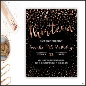 13th Birthday Invitations Girl