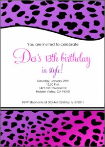 13th Birthday Invitations Templates